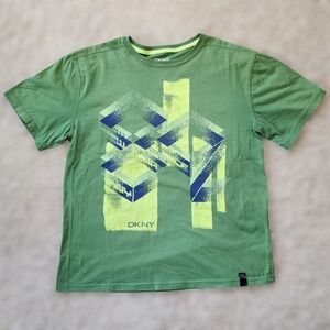 ​DKNY XL Green Abstract Graphic Tee Donna Karan Unisex